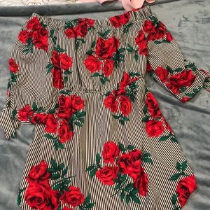 Beautiful rose off the shoulder dress